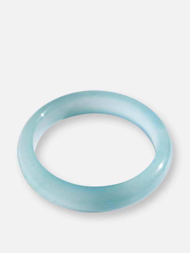 Silk Collection | Pool — Blue Jade Stone Bangle - Blue