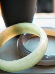 Smoke — Opaque Light Green Jade Stone Bangle