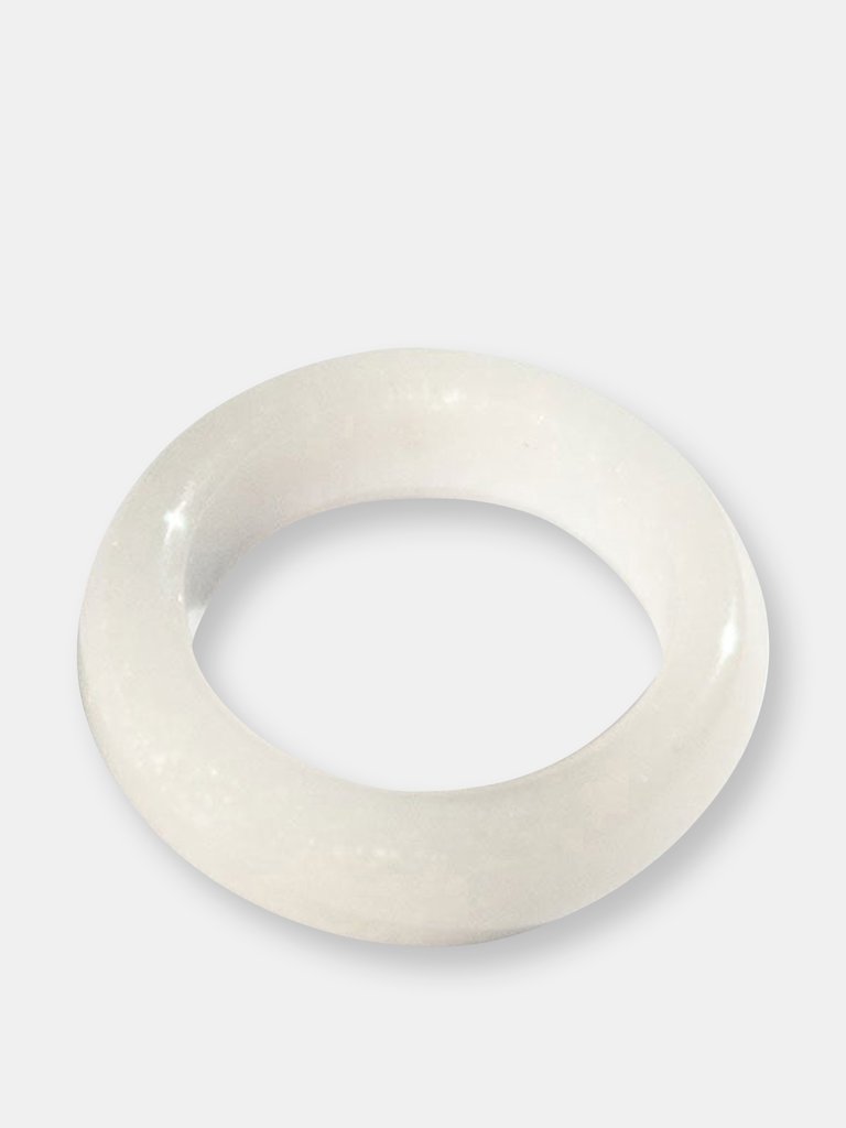 Tee — White Jade Stone Ring - White