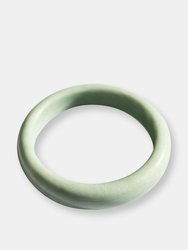 Tennis — Opaque green jade bangle - Off-White