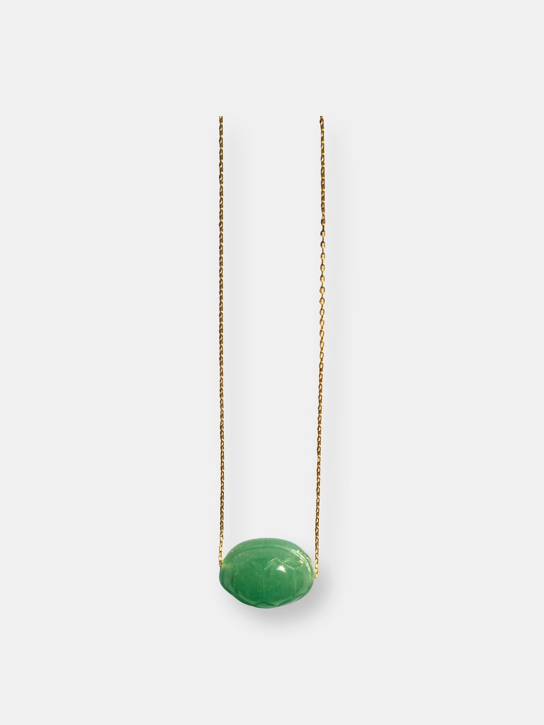 Turtur — Jade Stone Pendant Necklace - Green