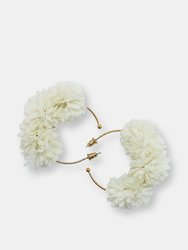 In Bloom Hoop Earrings - White