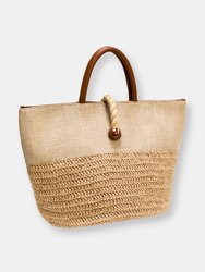 Almeria Natural Large Round Tote Bag - Natural