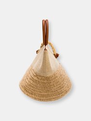 Almeria Natural Large Round Tote Bag