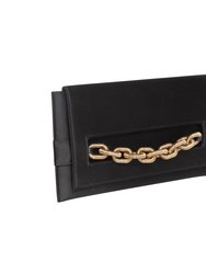 Catena Black & Gold Envelope Clutch - Black & Antique Gold