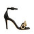 Catena Black High-Heel Ankle Sandal - Black & Gold/Silver