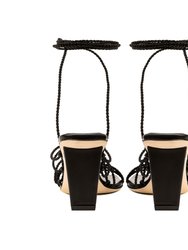 Ophilia Black Lace-Up High Sandal