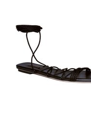 Ophilia Black Lace-Up Sandal
