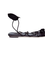 Ophilia Black Lace-Up Sandal - Black