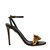 Valeria Black High-Heel Ankle Cross Sandal - Black/Gold