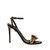 Valeria Black High-Heel Ankle Cross Sandal - Black/Gold
