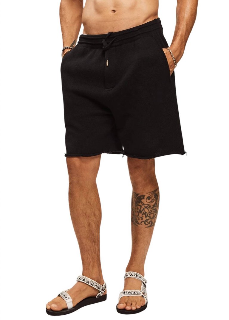 Chris Knit Shorts In Black - Black