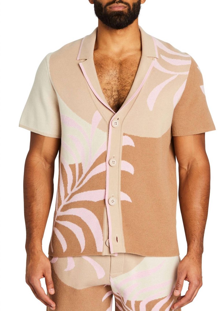 Lei Shirt In Jacquard Brown/pink - Jacquard Brown/pink