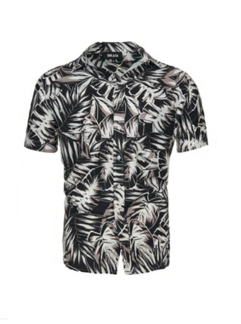 Men's Malibu Shirt In Black Palm