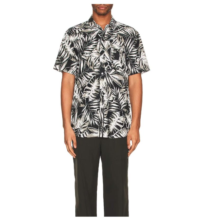 Men's Malibu Shirt In Black Palm - Black Palm