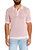 Zane Crochet Polo In Pink/white - Pink/white