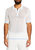 Zane Crochet Polo In White/blue - White/blue