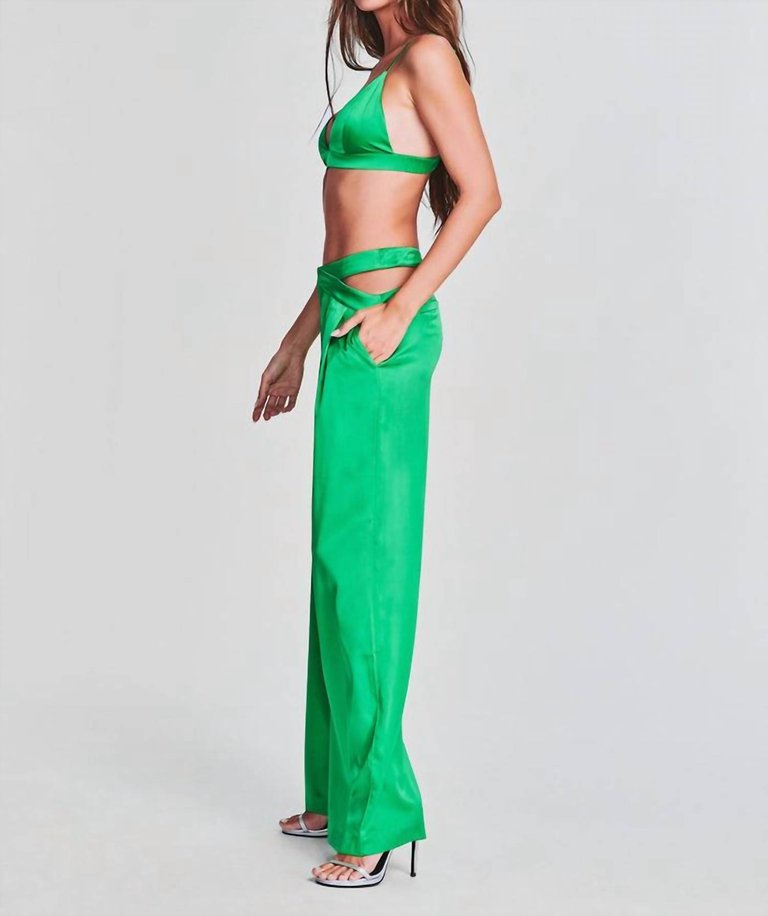 Zarri Silk Pant In Kelly Green