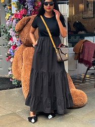 Cotton Maxi Dress - Black