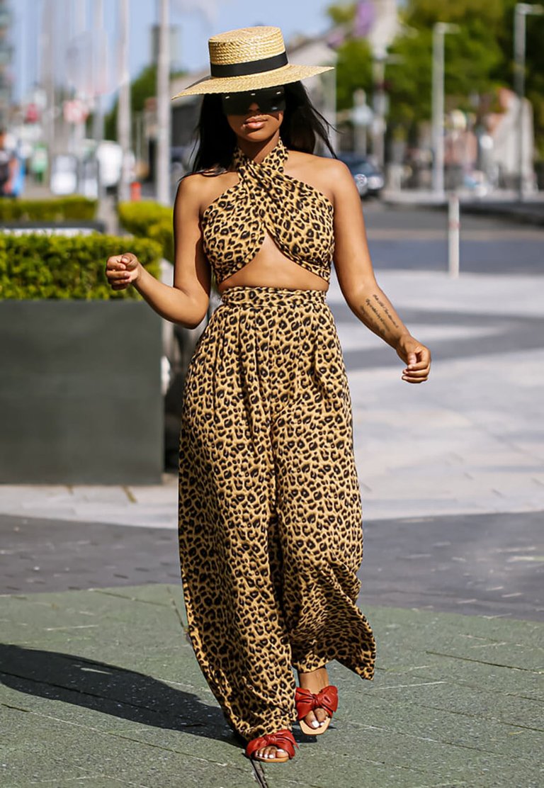 Leopard Print Pants Set