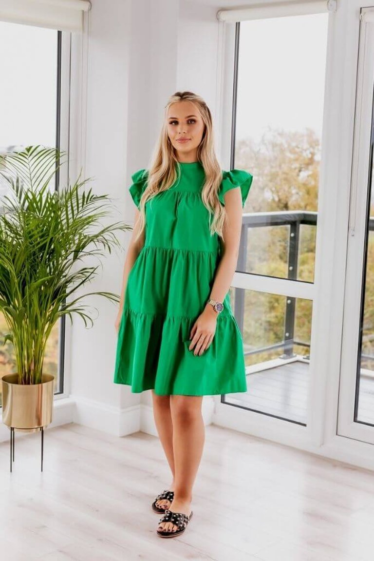Poplin Dress - Green