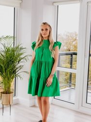 Poplin Dress - Green