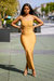 Ribbed Strappy Maxi Bandage Dress - Mustard