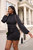 Satin Blouson Dress - Black