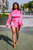 Satin Blouson Dress - Pink