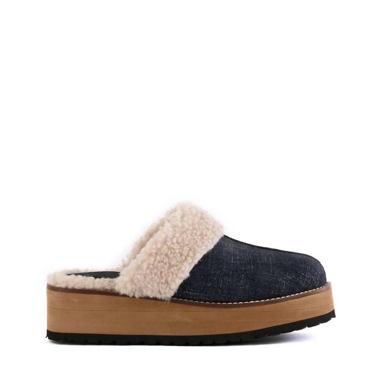 Steady Platform Mule - Navy Denim