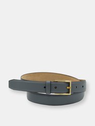 25mm Classic Beveled Edge Belt - Shark Grey w/Vintage Italian Buckle - Shark Grey