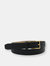 25mm Classic Beveled Edge Belt - Textured Black Calf w/Vintage Italian Buckle - Black