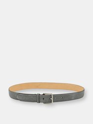 32mm Classic Italian Calf Suede Belt - Cement Grey