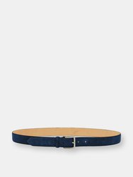 32mm Classic Italian Calf Suede Belt - Jean Blue - Jean Blue