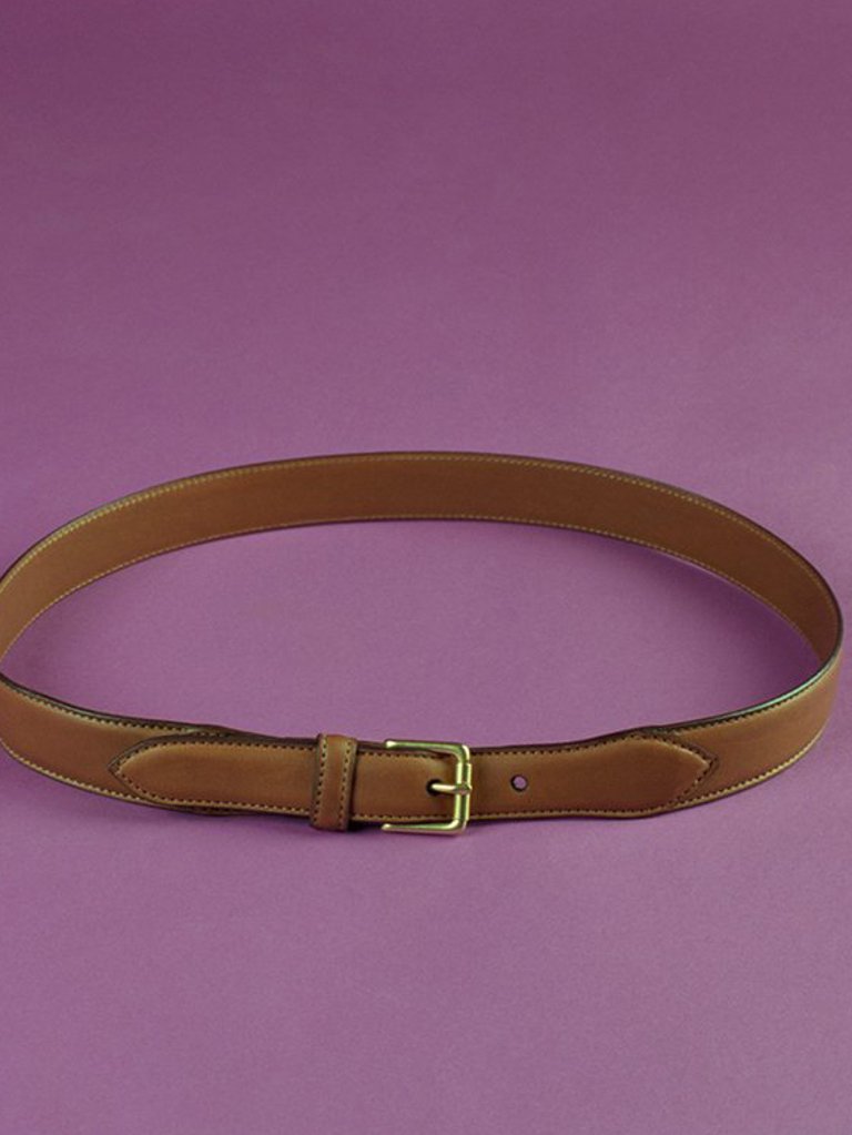 Amie 26mm Tapered Bow Belt - Golden Tan French Calf - Golden Tan