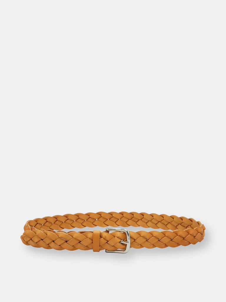 Hand-Braided, Natural Italian veg tan Belt - 32mm - Natural Tan