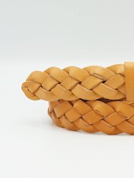 Hand-Braided, Natural Italian veg tan Belt - 32mm