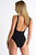 Belted High-Neck One-Piece - Caviar