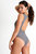  Belted High-Neck One-Piece - Pewter - Pewter