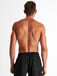 Classic Fit, Stretch And Quick Dry Swim Trunks - Black