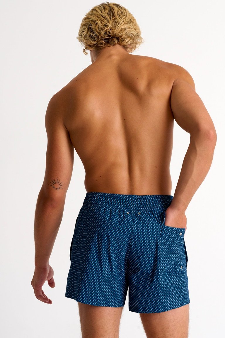 Classic Fit, Stretch And Quick Dry Swim Trunks - Shan Logo