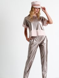 Glamorous Vegan Leather Pants - Pink