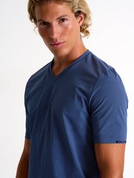 High Performance V-Neck T-Shirt - Navy Print