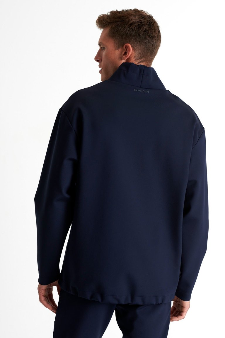 Long Sleeve Sweater High-Neck - Navy - Navy