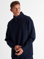 Long Sleeve Sweater High-Neck - Navy - Navy