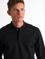 Long Sleeve Sweater Snap-Neck - Black