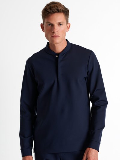 SHAN Long Sleeve Sweater Snap-Neck - Navy product