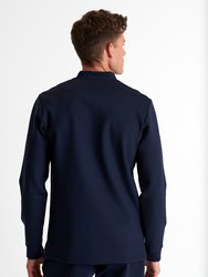 Long Sleeve Sweater Snap-Neck - Navy - Navy