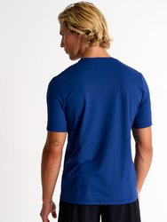 Microfiber V-Neck T-Shirt - Blue - Blue