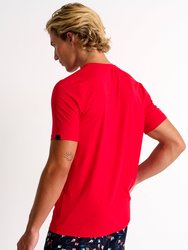 Microfiber V-Neck T-Shirt - Red - Red